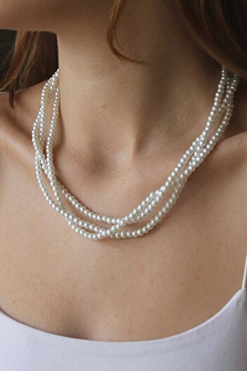 cilekwho Çoklu Ince Inci Choker Kolye