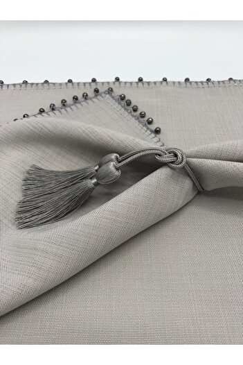 KATMERTEKS 12 Pieces Smoked Napkin Ring with Tassel Tie Model
