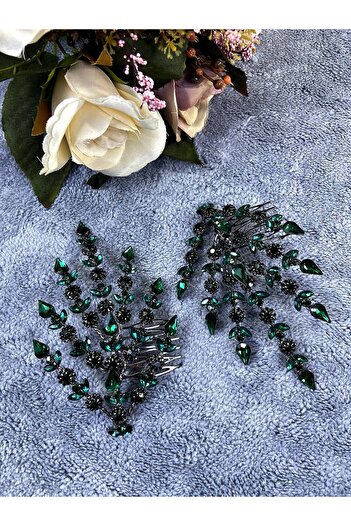 Hobigram Green Double Leaf Helen Model Henna Crown Hair Accessory – Other Hair Accessories, Stylish Design – Other