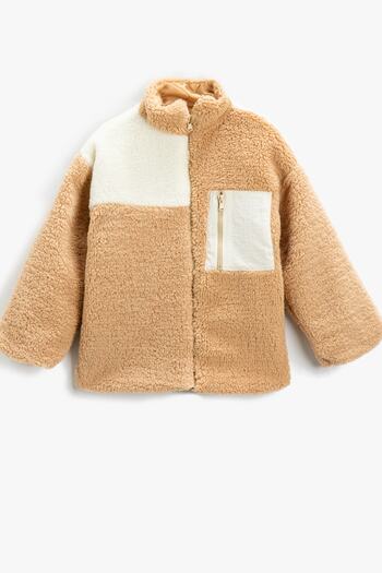 Koton Girl's Camel Hair Jacket 3WKG20006AK