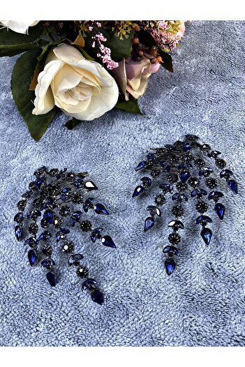 Hobigram Navy Blue Double Leaf Helen Model Henna Crown Hair Accessory – Other Hair Accessories, Stylish Design –