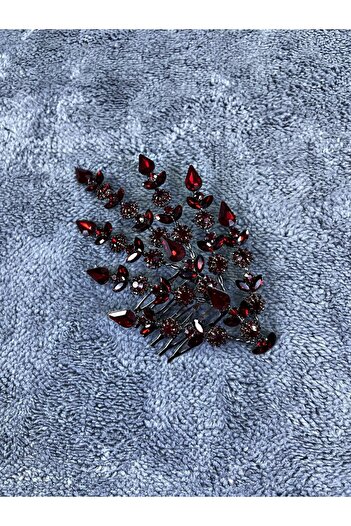 Hobigram Burgundy Single Petal Helen Model Henna Crown Hair Accessory – Other Hair Accessories, Stylish Design – Other