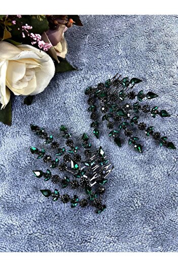 Hobigram Green Double Leaf Helen Model Henna Crown Hair Accessory – Other Hair Accessories, Stylish Design – Other