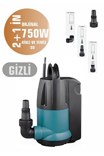 BÖHRER 750w 1 Hp Gizli Şamandralı Pompası Kirli Temiz Su Yüzme Havuz Gölet Su Aktarma Pompası