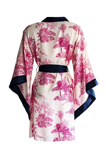 Mita Concept Cotton Satin Mini Size Bat Sleeve Kimono