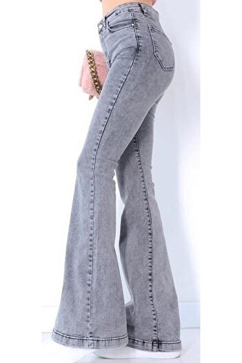 Trn JNS Liana Smoked Flare Jeans High Waist Flare Jeans Comfortable (Extra Comfortable)
