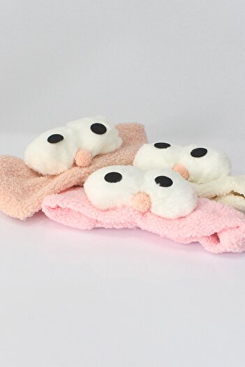 Toyaş Owl Plush Bandana Makeup Spa Hair Band Pink