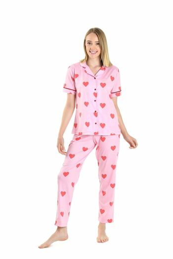 Yeni İnci Heart Pattern Women's Pajama Set Bpj1819