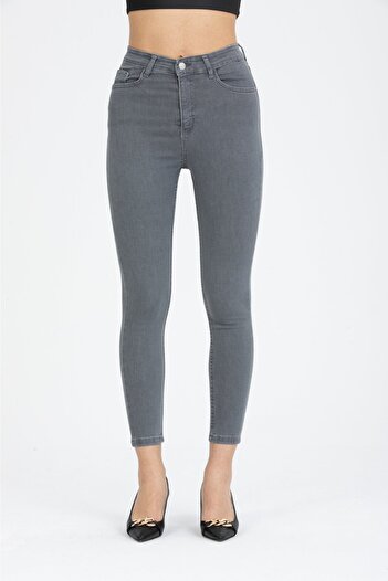 Ramrod Talia Gray Non-Fading Skinny Jeans, Comfortable Denim Trousers, Skinny Leg