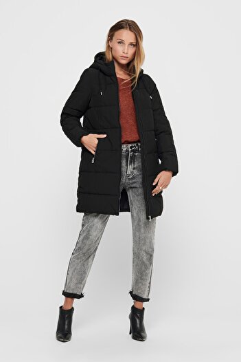 ONLY Women's Onldolly Long Puffer Coat 65515205369 Black