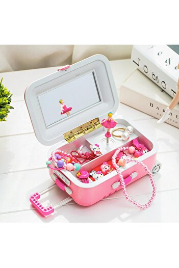 keyfimshop Bavul Tasarımlı Balerinli Müzik Ve Takı Kutusu
