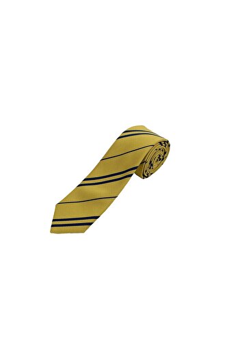 Brianze Yellow Navy Blue Striped Slim Tie