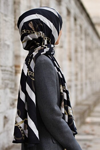 Vissona Γυναικείο σάλι Luxury Medina Silk Μαύρο