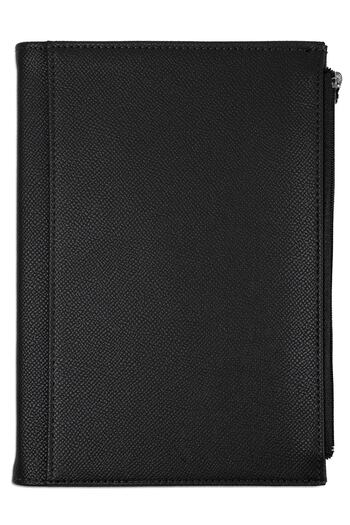 Victoria's Journals Zipco Soft Protective Zippered Pocket Striped Block Notepad 14x20 Cm Black