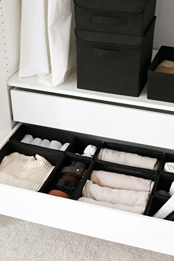 REKHOME 2-Piece Black Children's Room Closet Drawer Underwear Organizer Storage Box Organizer