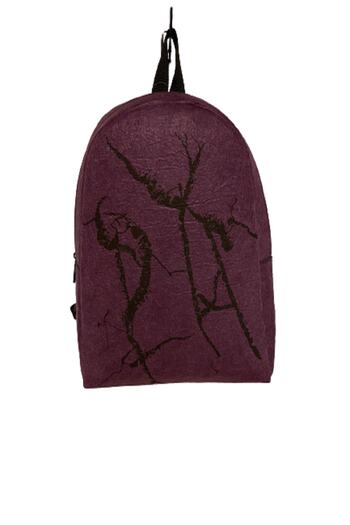 FLY COLOR Felt Bag Claret Red Marble Patterned