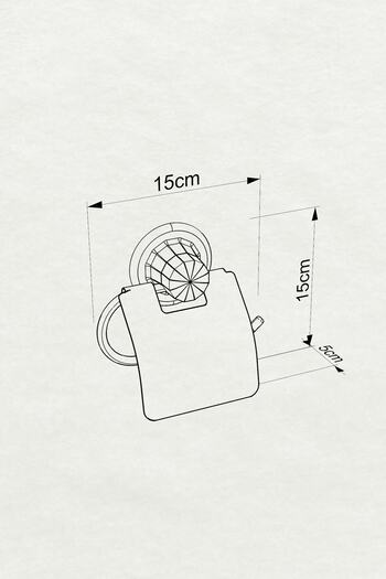 Teknotel Black Drilling Screw Drill - Toilet Paper Holder Mat with Vacuum Cover Dm238