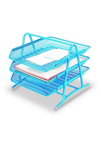Gıpta 3-Tier Moving Metal Document Rack Blue F0005