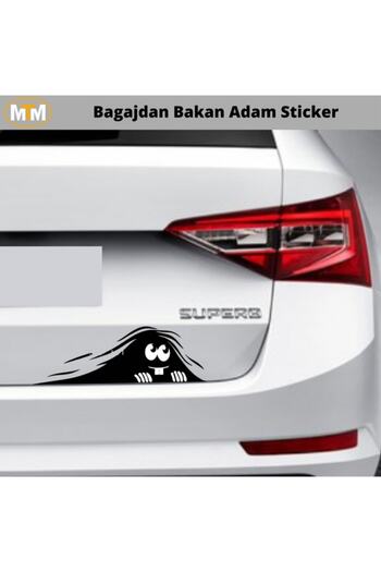 AVMmarketim Man Looking Through Luggage Auto Sticker 15 Cm