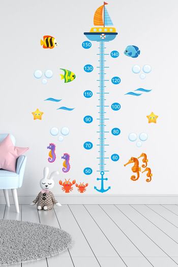Tilki Dünyası Children's Room Underwater Height Chart Sticker