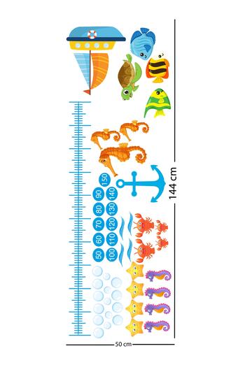 Tilki Dünyası Children's Room Underwater Height Chart Sticker