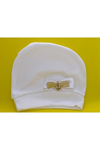 BUKAWEAR Baby Boy Ecru Newborn Shoes Hat Set of 2 Set