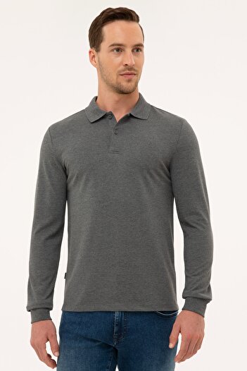 Pierre Cardin Ανδρικό φούτερ Anthracite Melange Slim Fit G021GL082.000.1100692