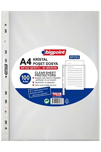 Bigpoint 100-пакетний пакет для документів Crystal - 60 мікрон