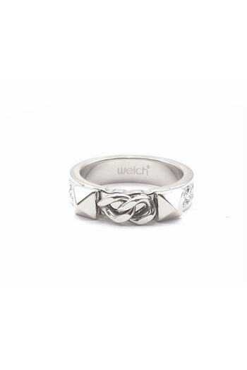 Welch Steel Ring with Jewelled Chain
