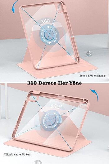 Fuchsia 10.9 2022 (10.NESİL) Uyumlu 360° Dönebilen Standlı Pino Tablet Kılıfı
