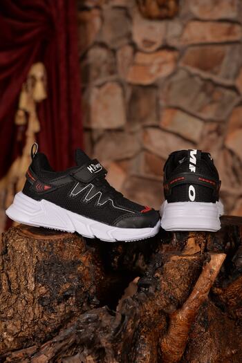 M.P. Boys' Velcro Black and White Sole Orthopedic Sole Ultra Light Sports Shoes. Does not sweat, does not slip