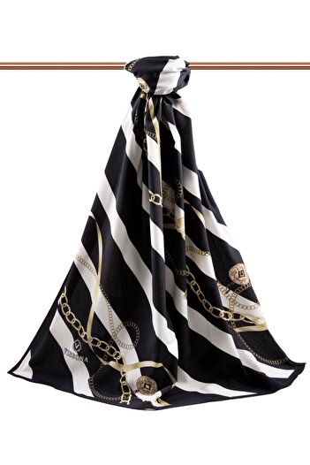 Vissona Γυναικείο σάλι Luxury Medina Silk Μαύρο