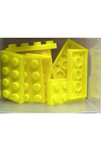LEGO لوحة إبداعية أصلية من Moc مخصصة 2 × 4 طوب مسطح أصفر نيون 4 قطع سيتم إرسالها
