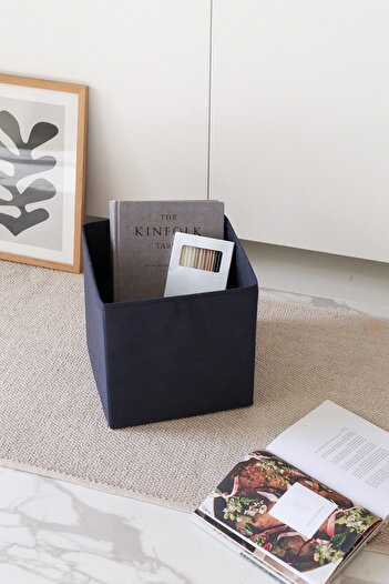 REKHOME Lacivert Dolap Içi Çamaşır Oyuncak Düzenleyici Katlanır Saklama Kutusu Organizer 28x28x28