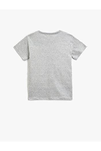 Koton T-shirt z krótkim rękawem i nadrukiem. Okrągły dekolt