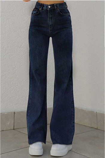 Trn JNS Taiti Lycra Loose Women's Light Blue Super High Waist Loose Leg Denim Jeans