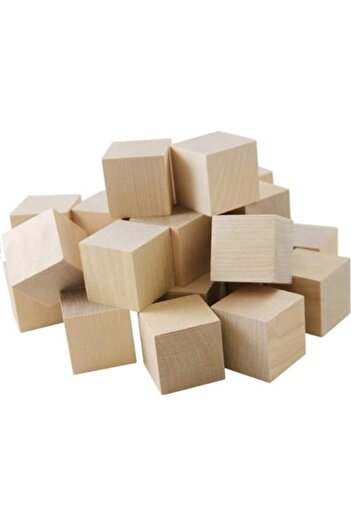 Südor Store Wooden Cube Blocks 2 Cm - 100 Pieces - Natural Wooden Cube
