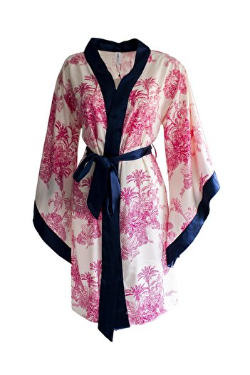 Mita Concept Cotton Satin Mini Size Bat Sleeve Kimono
