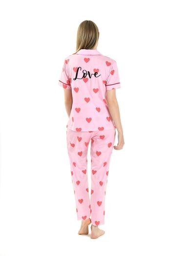 Yeni İnci Heart Pattern Women's Pajama Set Bpj1819