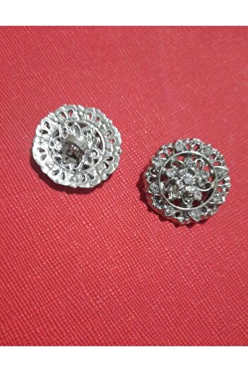 İMREN AKSESUAR Esma Stone 2.5 cm Free Nickel Plated Metal Button 2 Pieces
