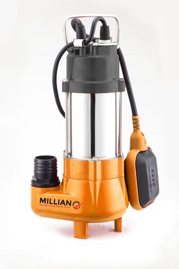 Millian Italyan 550v Drenaj Logar Atık Dalgıç Su Pompası Motoru 0.75 Hp Dikine 10 Metre Yatay 50 Metre Basar