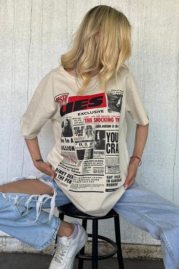 Machetta Μπλουζάκι Lies Exclusive Plus Size Oversize - εμπρός και πίσω με στάμπα