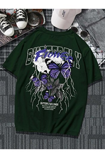 Machetta Μπλουζάκι μεγάλου μεγέθους Flower & Butterfly Flower & Butterfly Printed Oversize