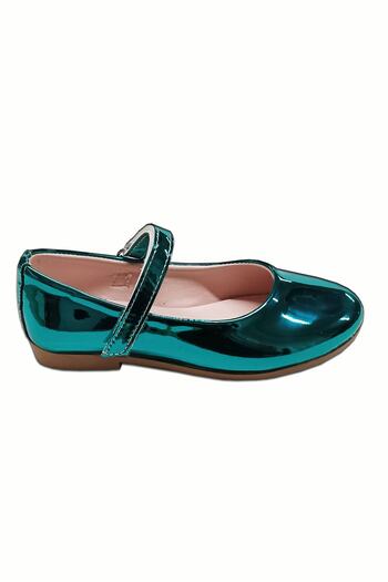 welissa Blue Turquoise Mirror Patent Leather Girl's Ballerinas