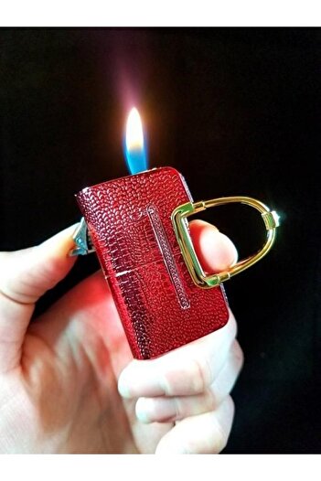 farist Çanta Şeklinde Bütan Gazlı Kirmizi Alevli Doldurulabilir Çakmak, Hediyelik Fantezi El Aleti Cakmak