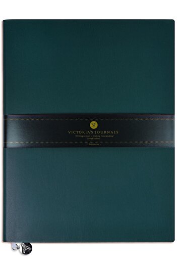 Victoria's Journals Smyth Flexy Classic Flexible Cover Vegan Leather Green 192 Sheets A4 80gr.Lined Notebook