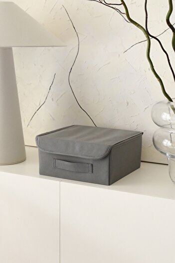 REKHOME Gray Covered Cabinet Drawer Inside Jewelry Makeup Laundry Folding Storage Box Organizer