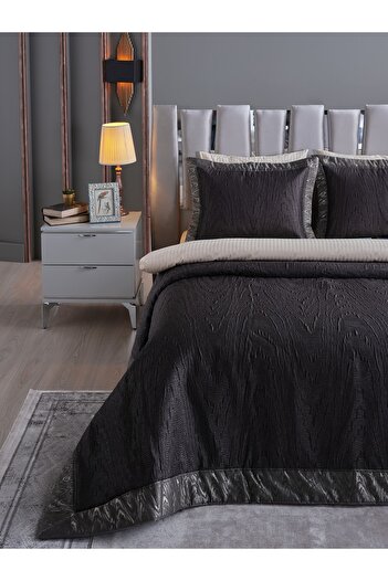 Doqu Home İntra Yatak Örtüsü Çift Kişilik - Siyah