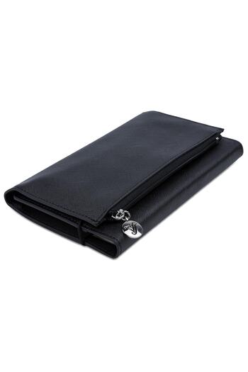 Victoria's Journals Zipco Clutch Soft Protective Elastic Zippered Pocket Striped Block Notepad 9.6x16.6 Cm Black