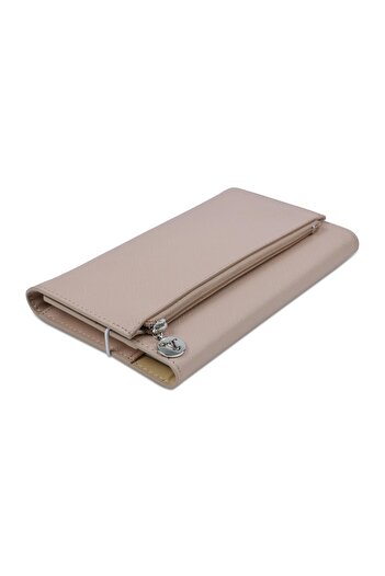 Victoria's Journals Zipco Clutch Soft Protective Elastic Zippered Pocket Striped Block Notepad 9.6x16.6 Cm Beige
